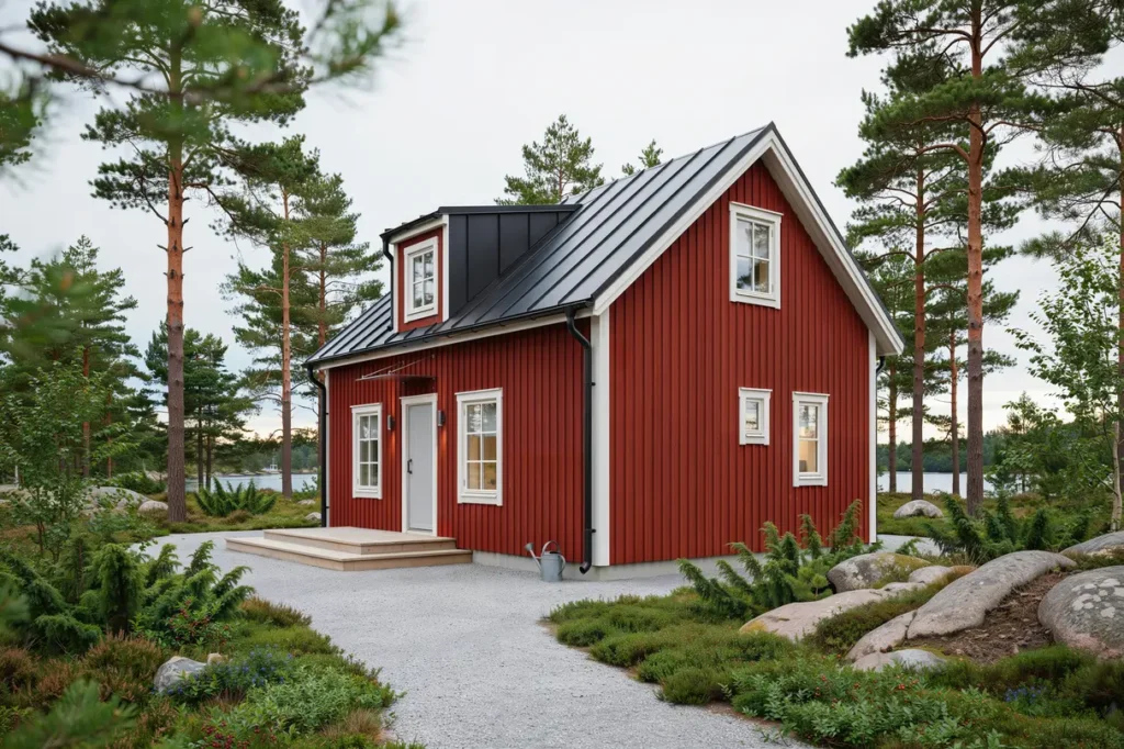 nybyggnation av attefallshus med loft i vaxholm roslagen