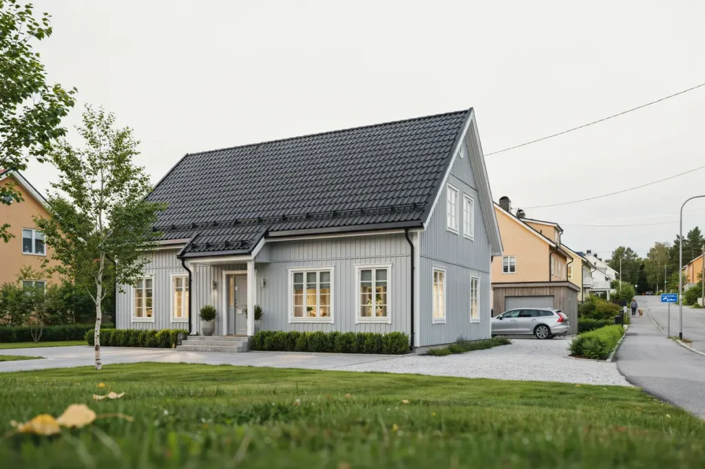 takoml ggning med ny underlagspapp och betongpannor i kersberga roslagen
